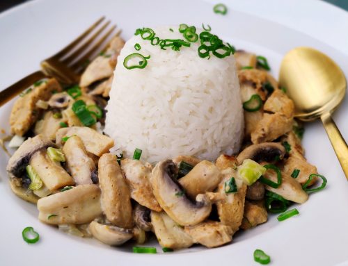 Champignon-Soja-Geschnetzeltes